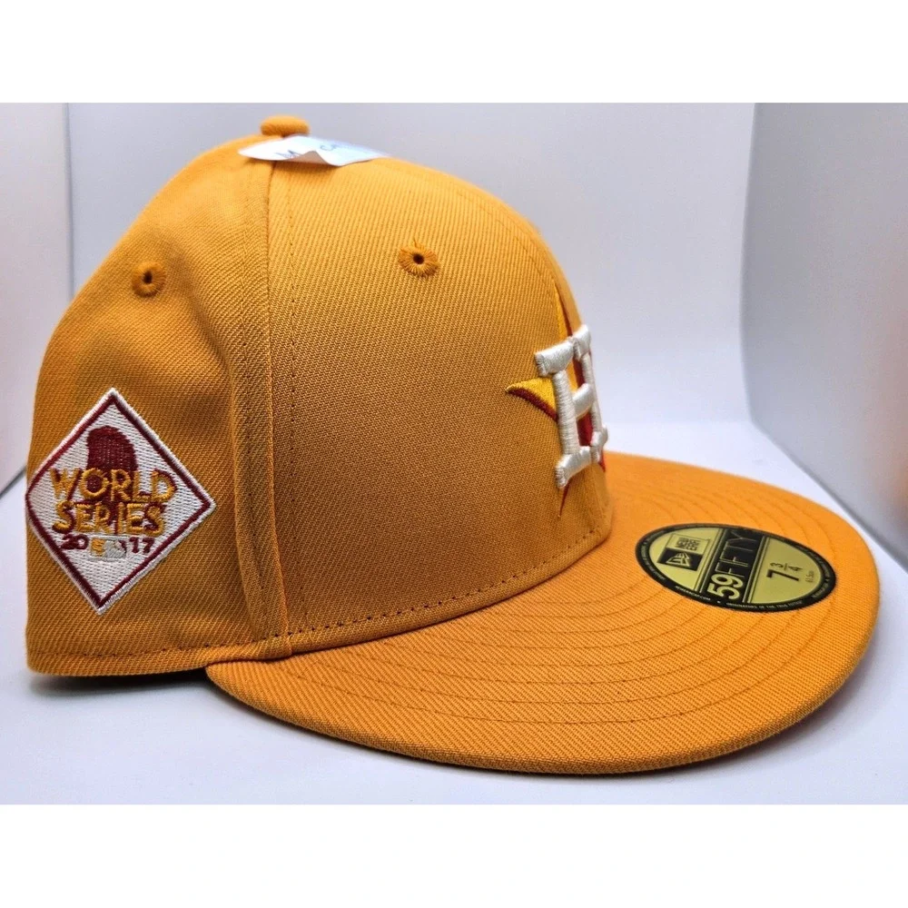 New Era 59FIFTY Houston Astros 2017 World Series Fitted Hat Orange 7 3/4 MLB